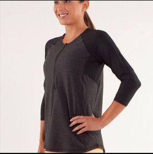 LULULEMON athletica spincity 3/4 sleeve half zipper tee